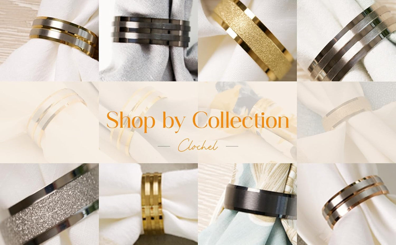 Silver Stainless Steel Napkin Rings Set of 4 | Award-Winning | Clochel CSKY-7