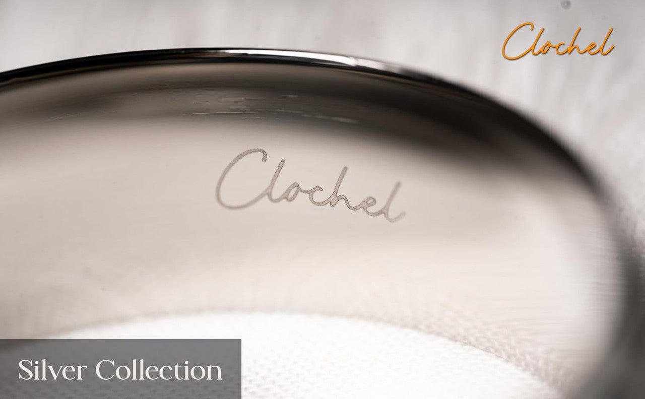 Silver Stainless Steel Napkin Rings Set of 4 | Award-Winning | Clochel CSKY-7