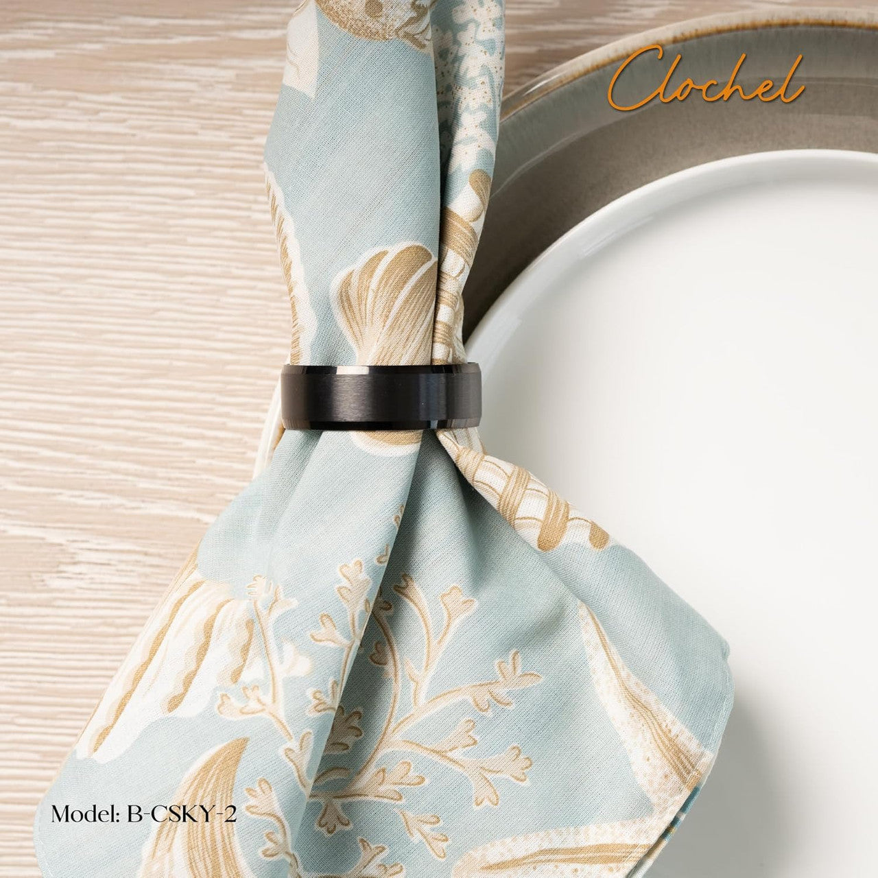 Black Stainless Steel Napkin Rings Set of 4 | Award-Winning | Clochel CSKY-2