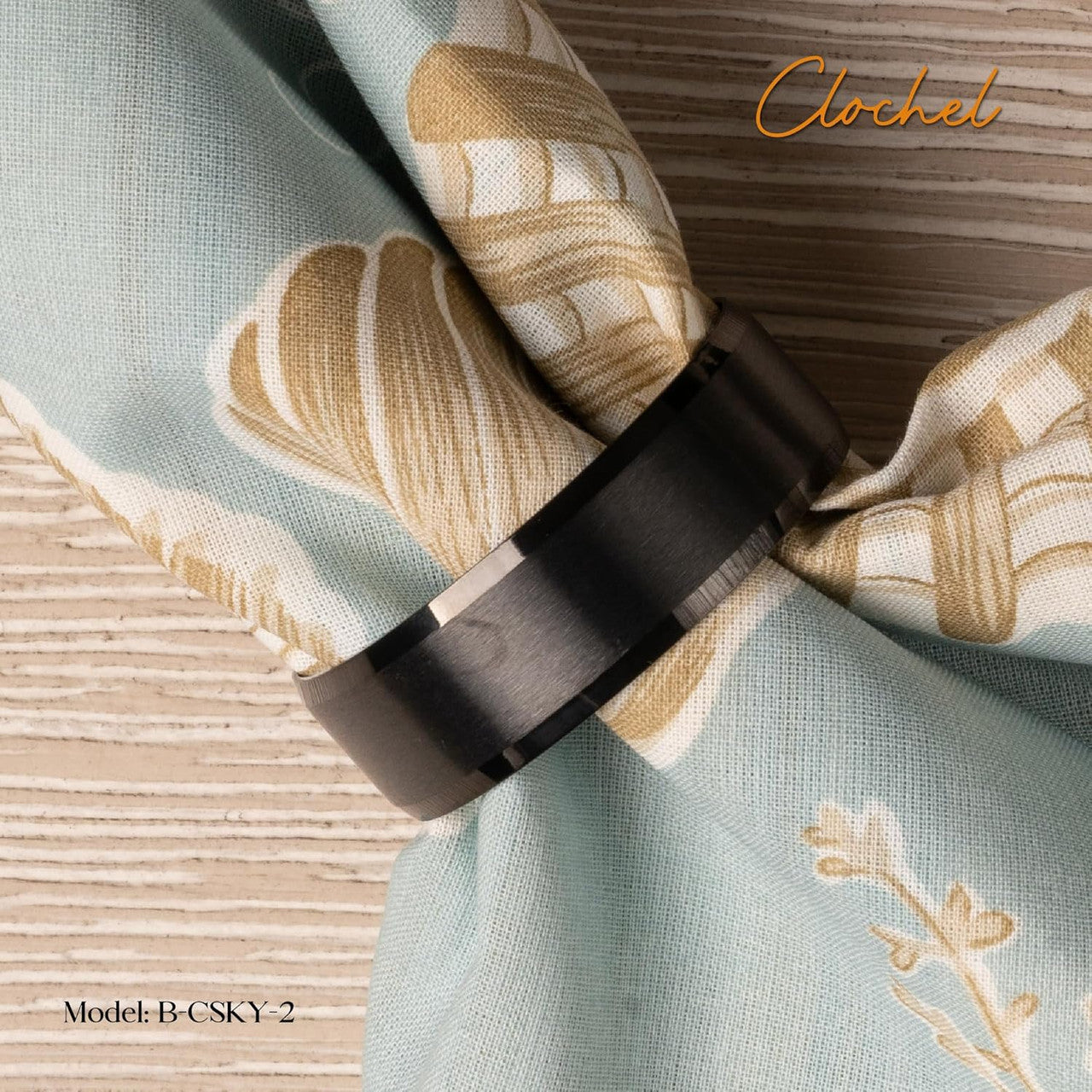 Black Stainless Steel Napkin Rings Set of 4 | Award-Winning | Clochel CSKY-2