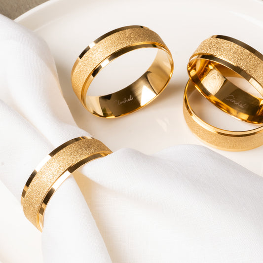 Gold Stainless Steel Napkin Rings Set of 4 | Elegant Dining | Clochel CSKY-9